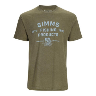 Tee shirt SIMMS Stacked Logo Bass Military Heather