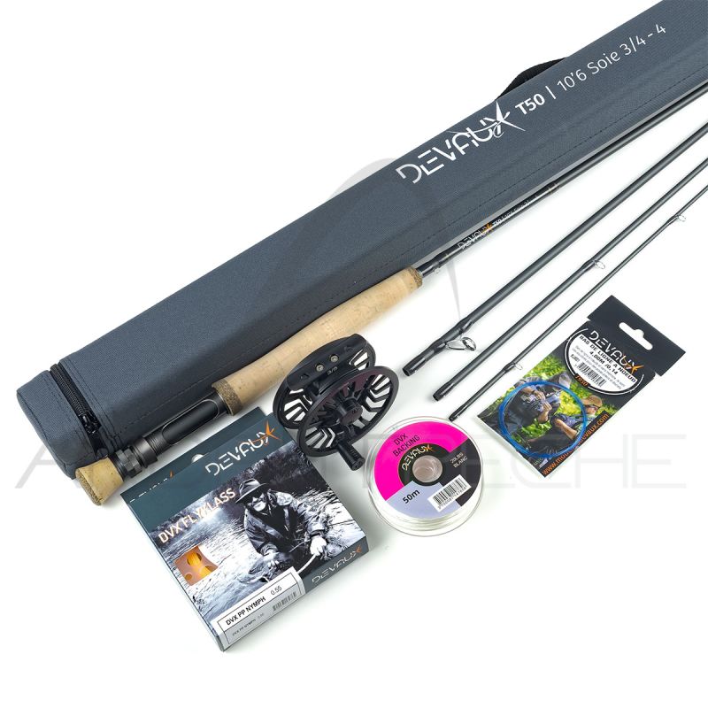Canne à mouche DEVAUX T50 Pack Nymphe 10'6 soie 3/4