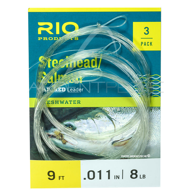 Bas de ligne RIO Steelhead/saumon Glacial/Green (pack de 3) 9´(2,70m)