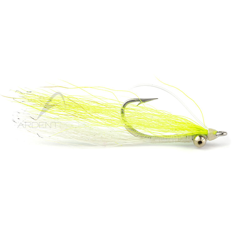 Mouche RIO Skinny Water Clouser Minnow Weedless Chartreuse/White