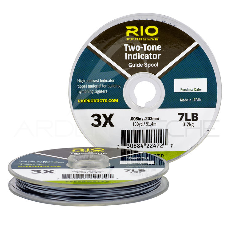 Fils nylon RIO 2 Tone Indicator noir/blanc 100m