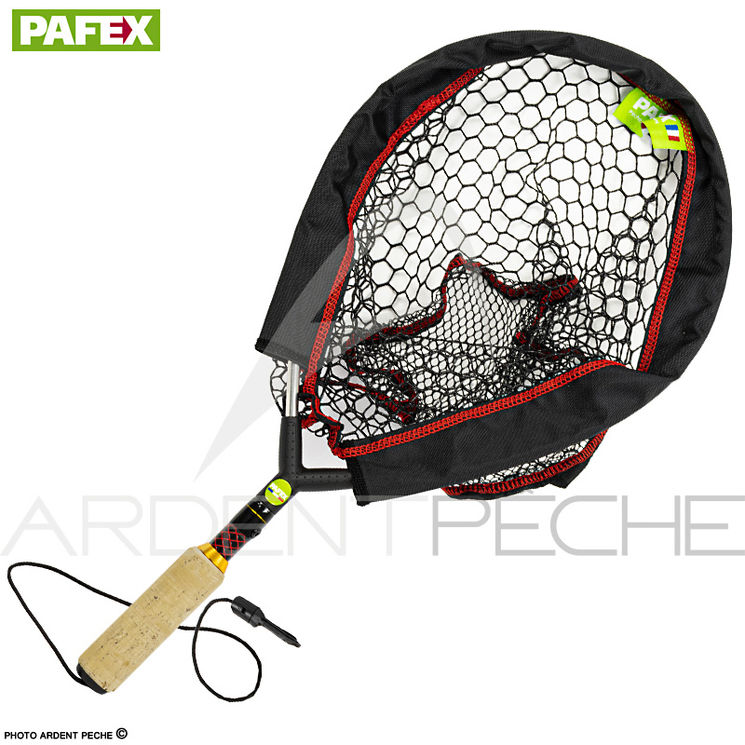 Epuisette PAFEX Flynet manche carbone rouge liège