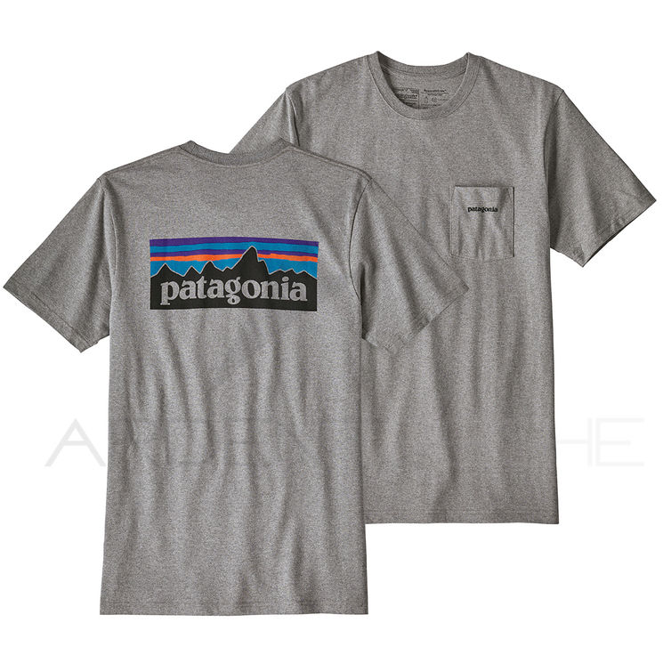 Tee shirt PATAGONIA Men's P-6 Logo Responsibili-Tee Gravel Heather