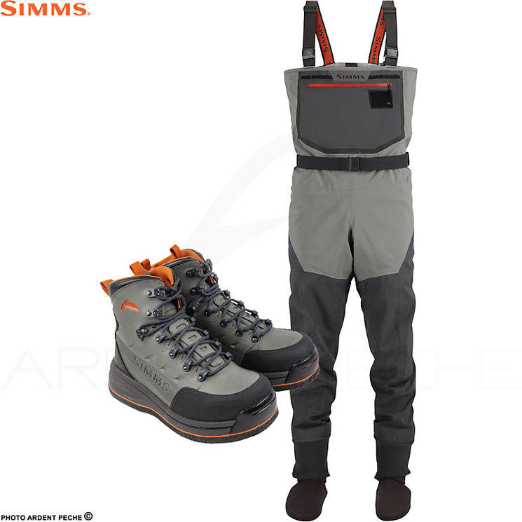 Waders SIMMS Pack Freestone Smoke + chaussures feutres