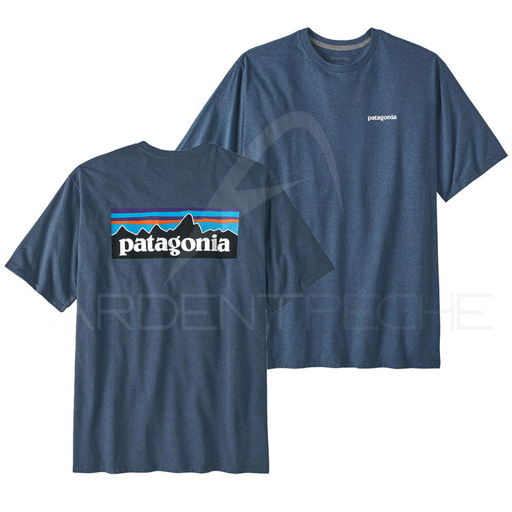 Tee shirt PATAGONIA Men's P-6 Logo Responsibili-Tee Unity Blue