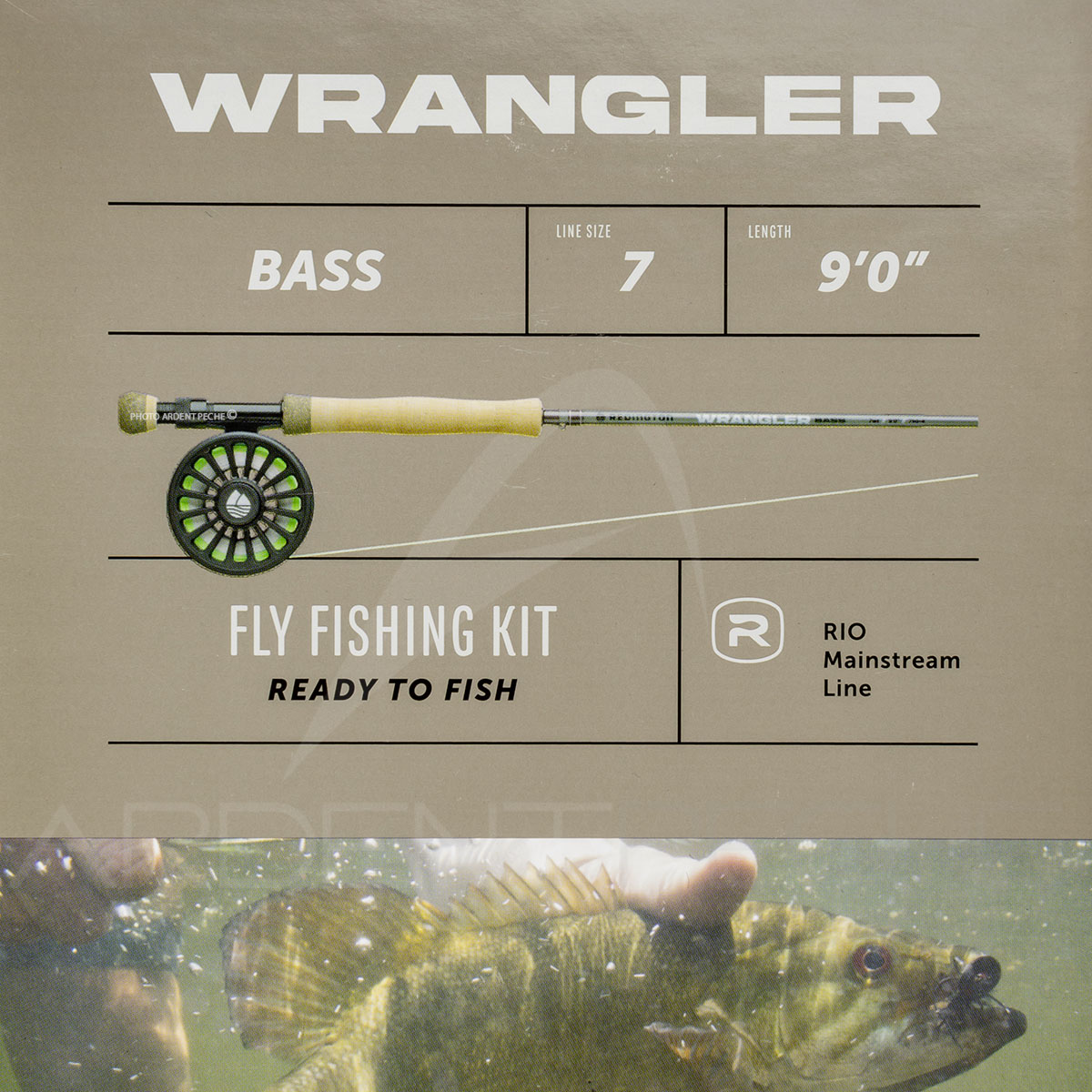 Canne à mouche REDINGTON prêt à pêcher WRANGLER Bass 9' soie 7